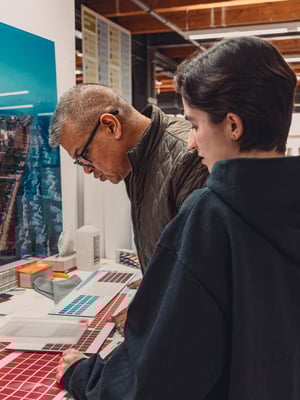 Luis Garcia helping in Print Shop