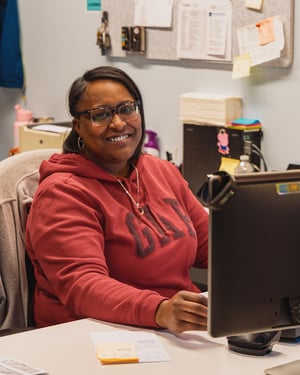 Sharika Conyers at Desk