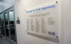 Campaign for Youth Acrylic Sign YOU