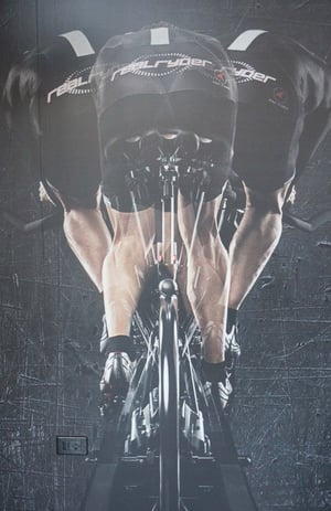 WALL GRAPHICS AT INDOOR CYCLING STUDIO