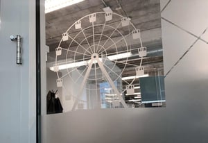 FROSTED WINDOW FILM OF NAVY PIER FERRIS WHEEL AT PARETO INTELLIGENCE
