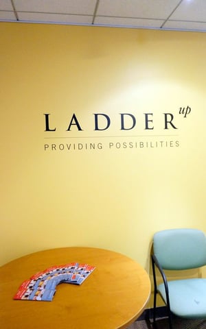 Ladder Up Cut Lettering