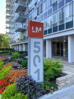 Monument Exterior Signage Lake Meadows Apartments Installation