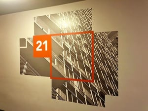 Wall-Graphics-Installed-In-Hallway-to-Identify-Floor-Level