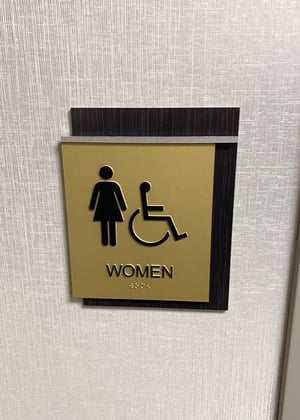 Restroom Sign With Braille