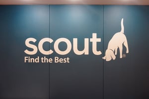 Vinyl Logo decal on Scout veterinarian's office wall
