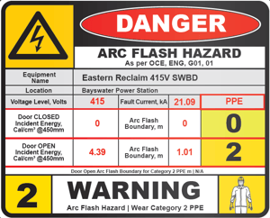 Arc Flash label