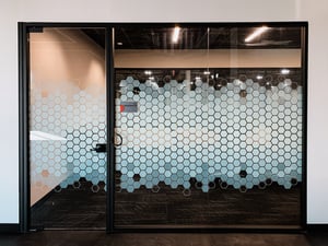 Precision-cut privacy film adds elegance, identity, and function.