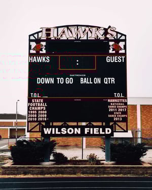 Niles West high school stadium football scoreboard