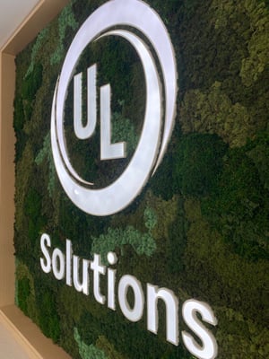 UL Solutions Lit Signage Moss Wall Custom Fabrication