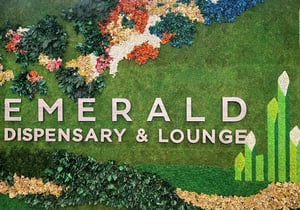 Emerald Dispensary Green Wall Dimensional Lettering