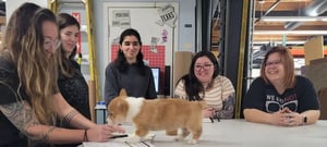 Peaches at the Team Production Meeting