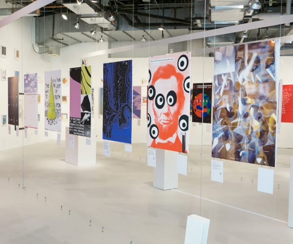 Right Hand Block Hanging Posters in Design Museum Right Hand Block Hanging Posters in Design Museum
